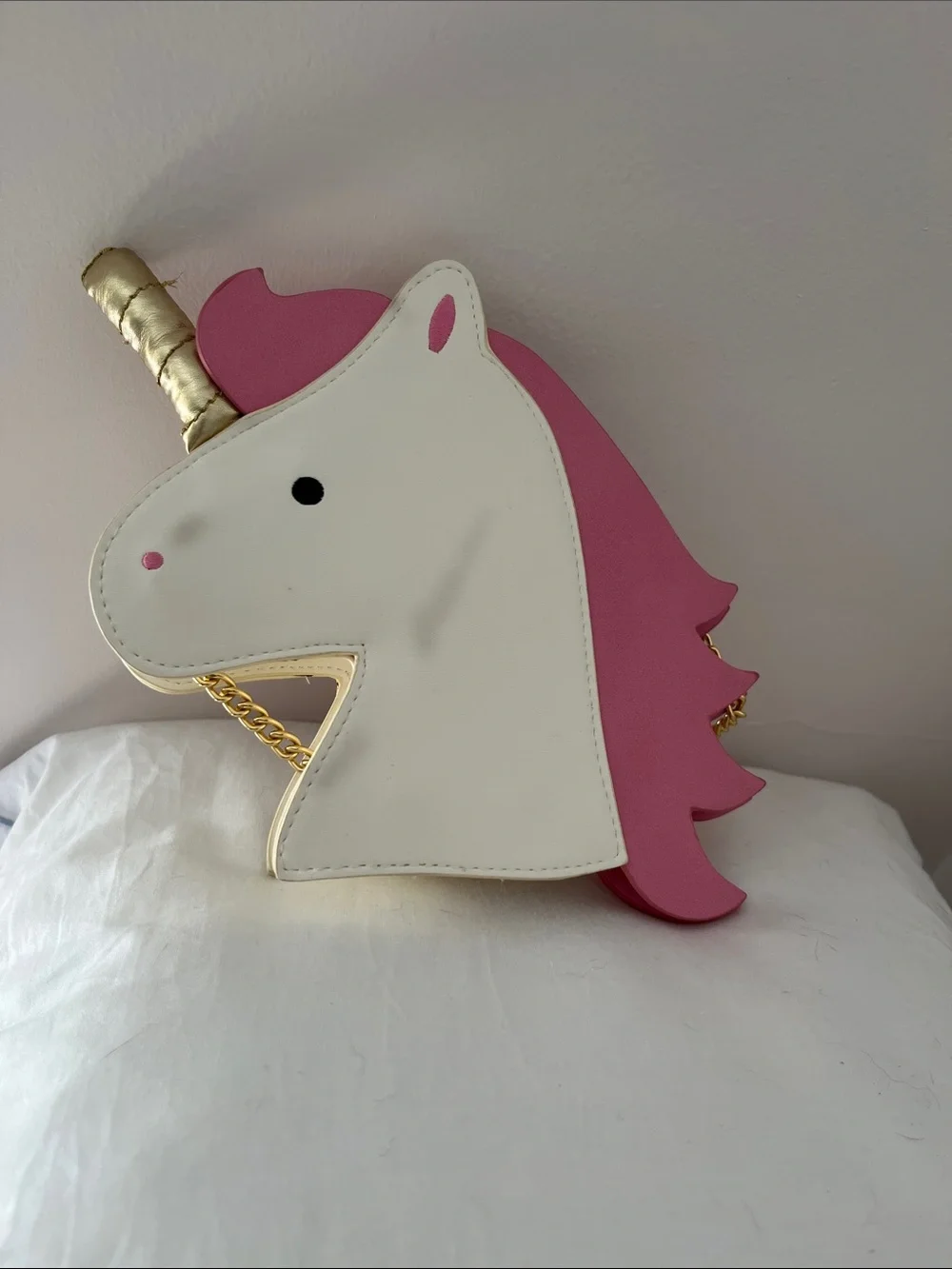 White & Pink Unicorn Crossbody Bag